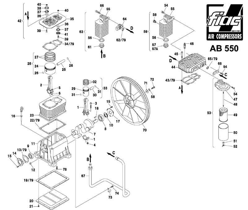 Запасные части для компрессора AB 550